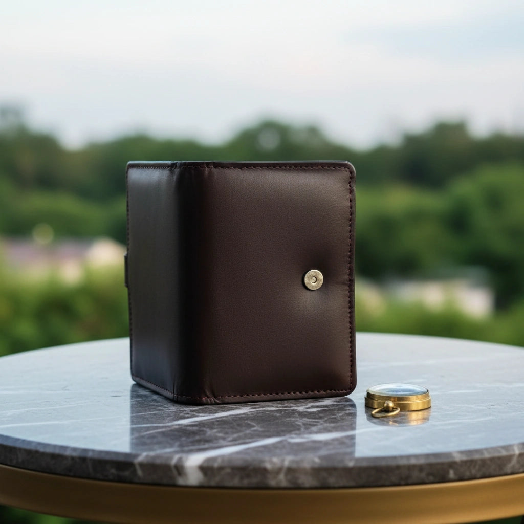 Men's leather wallet in Deep Burgundy Maroon | Leathery