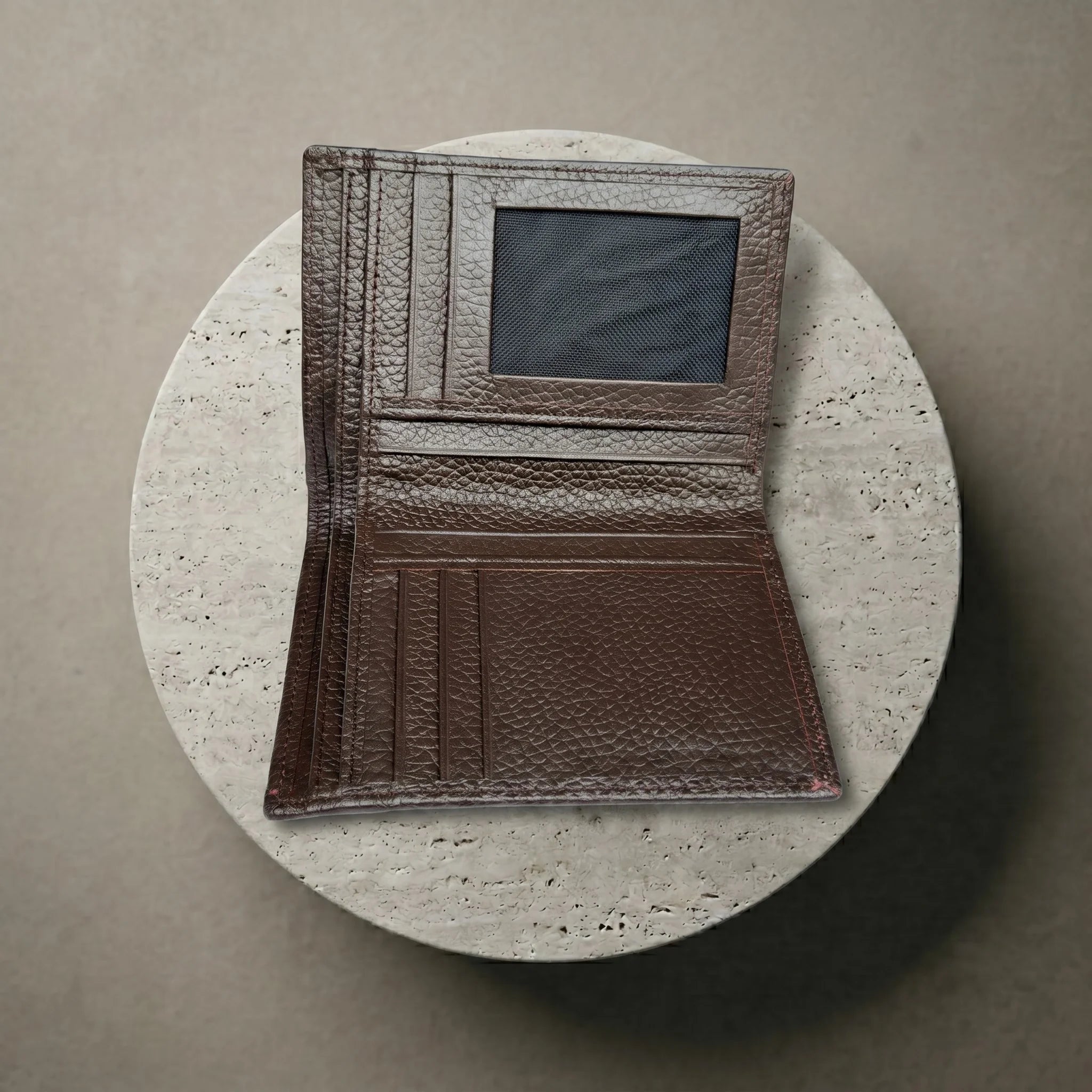Men's leather wallet with removable card holder in Chocolate Brown | Leathery