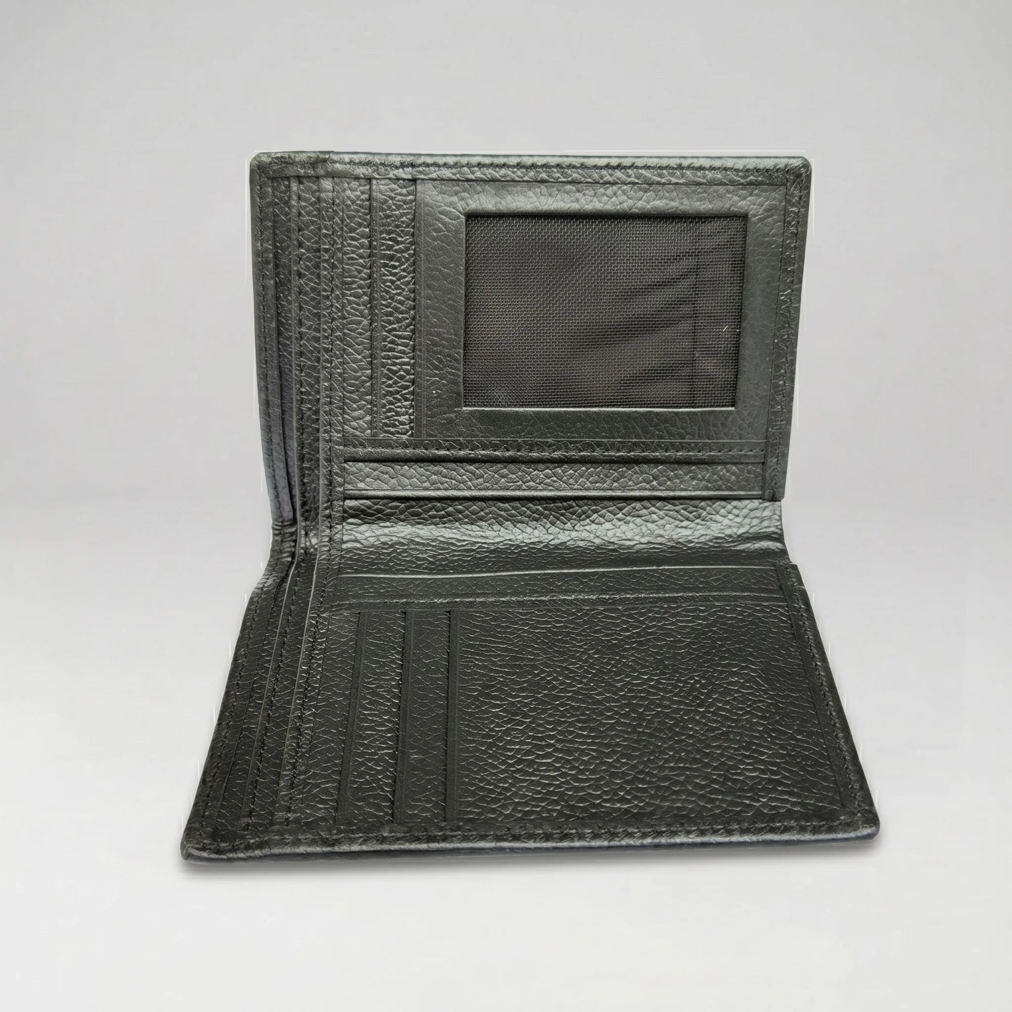 Men's leather wallet with removable card holder in Jet Black | Leathery