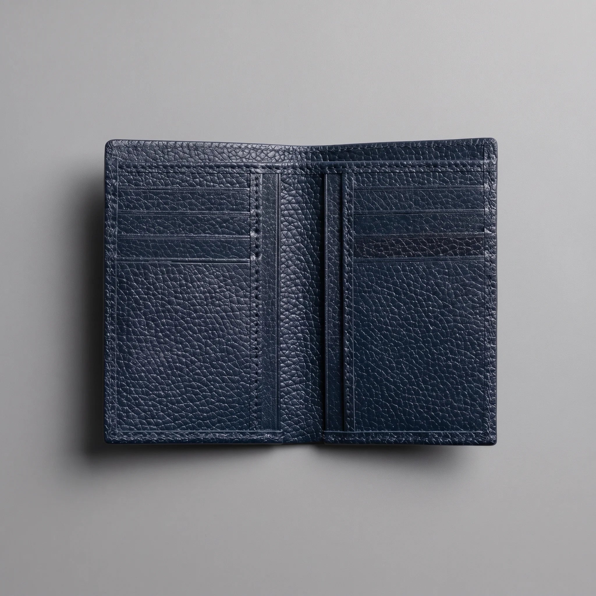 Slim men's leather wallet in Midnight Navy Blue | Leathery