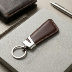 Slim leather keyring in Dark Chocolate Brown | Leathery