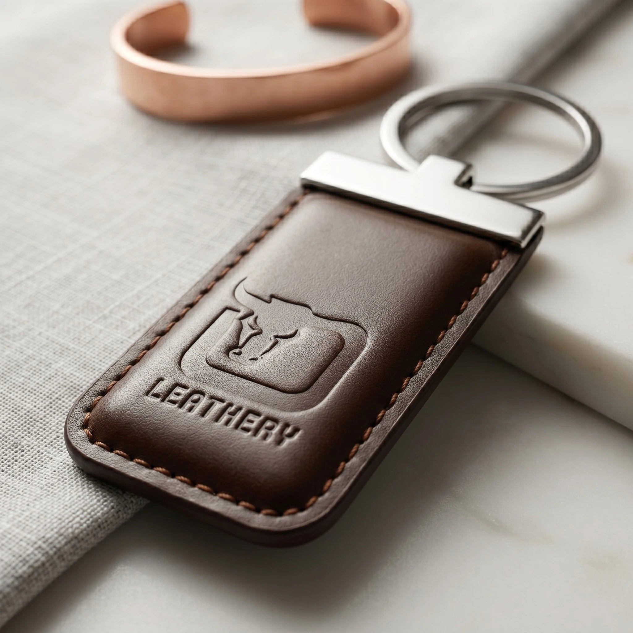 Leather key holder in Dark Chocolate Brown | Leathery