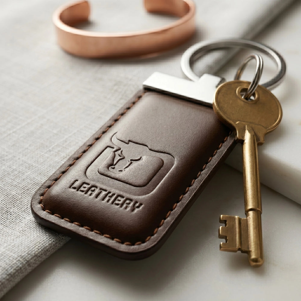 Leather key holder in Dark Chocolate Brown | Leathery