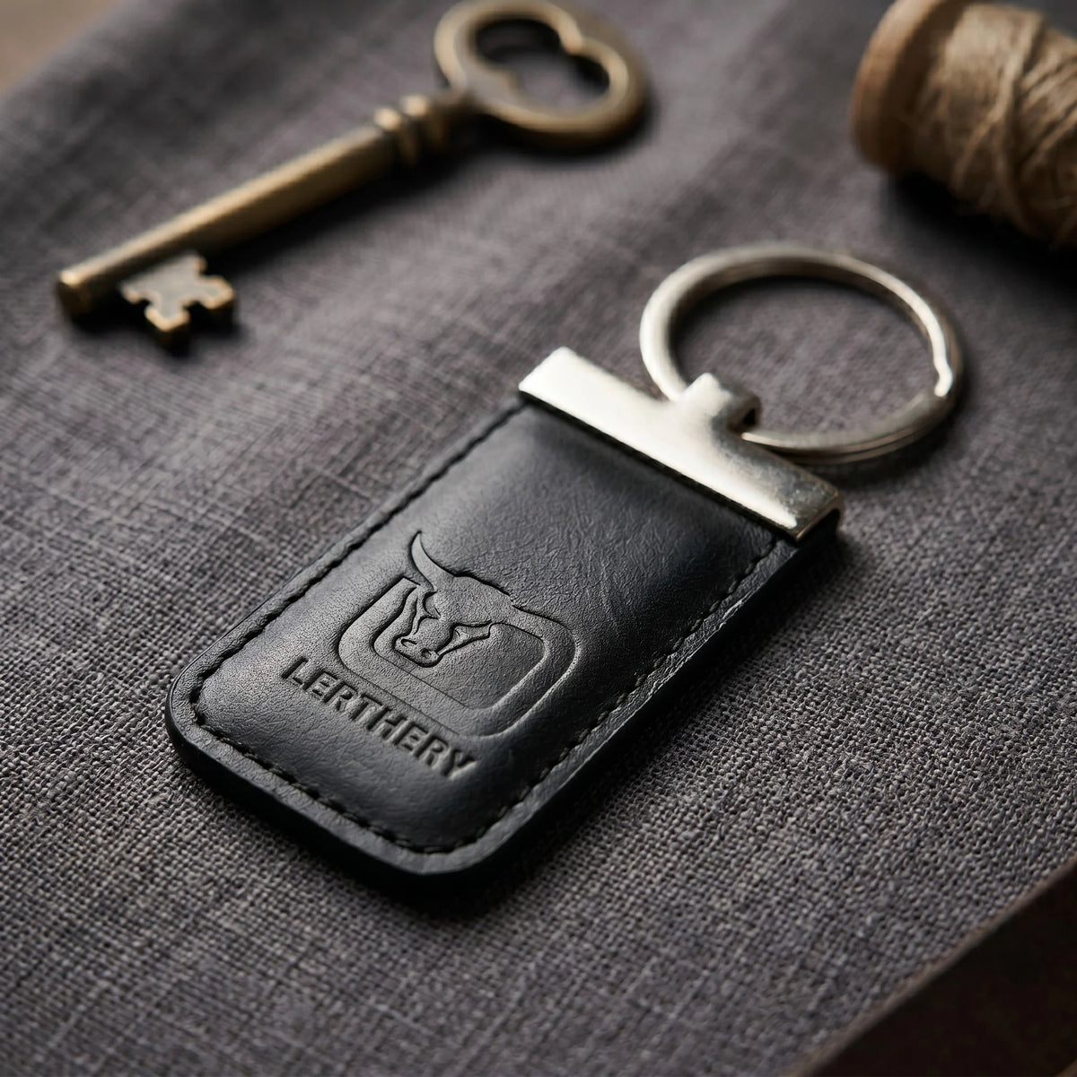 Leather key holder in Jet Black | Leathery