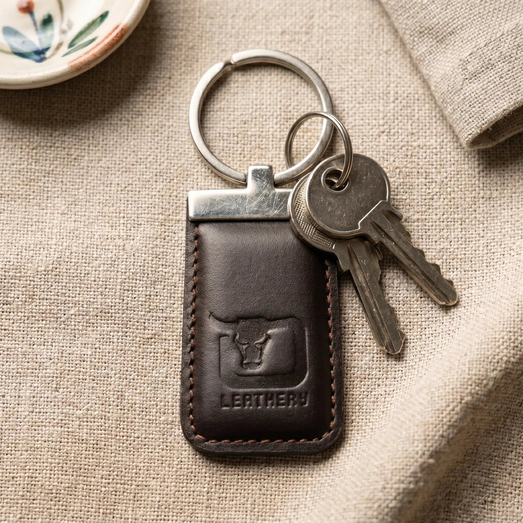 Leather key holder in Deep Espresso Burgundy | Leathery