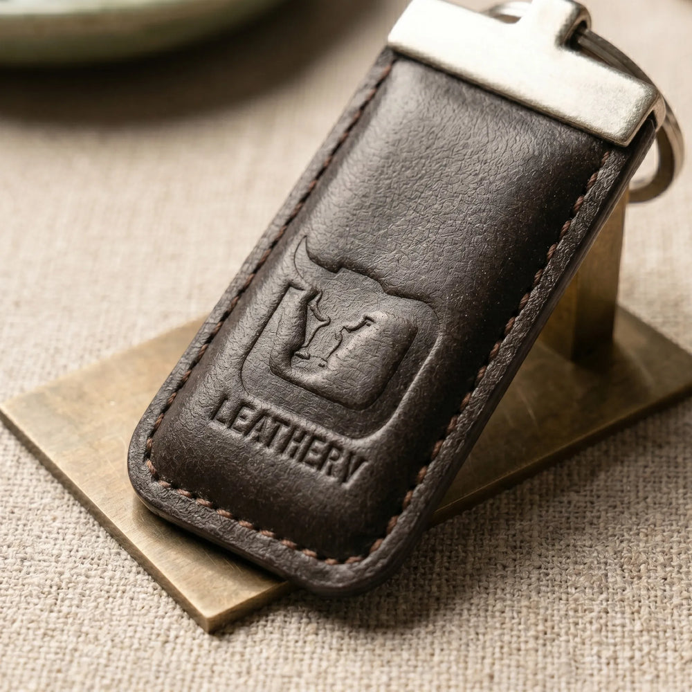 Leather key holder in Deep Espresso Burgundy | Leathery
