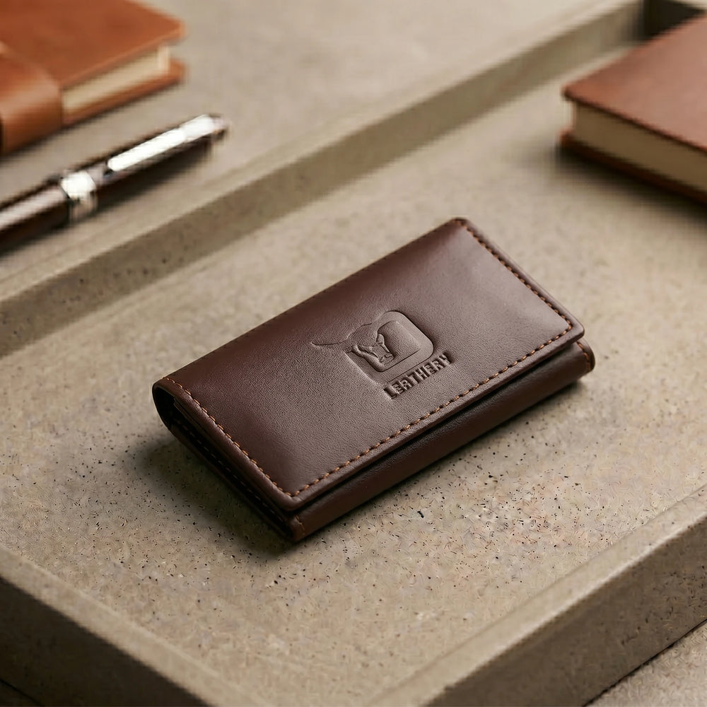 Leather key pouch in Dark Chocolate Brown | Leathery