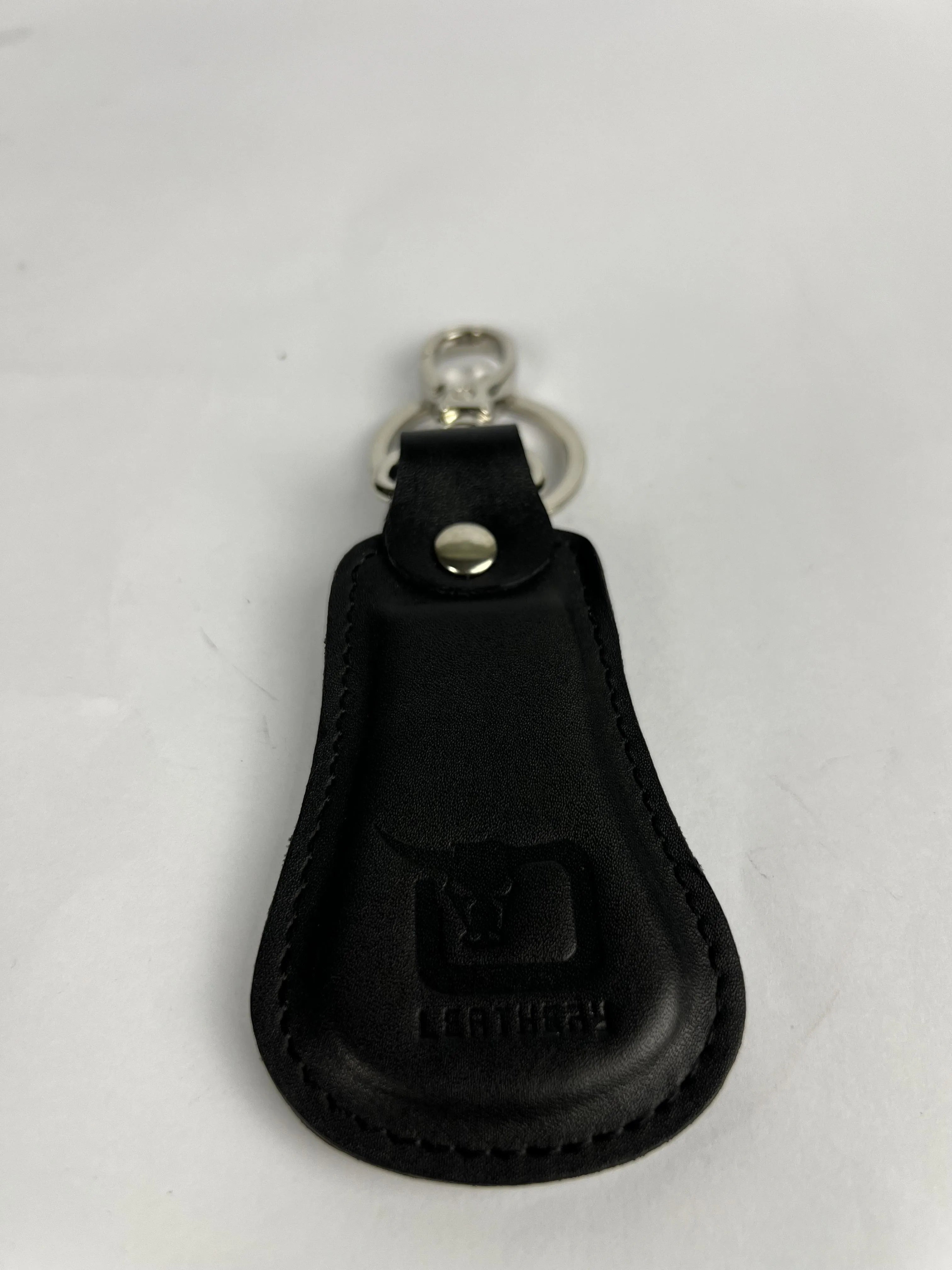 Leather keychain with swivel clasp in Jet Black | Leathery