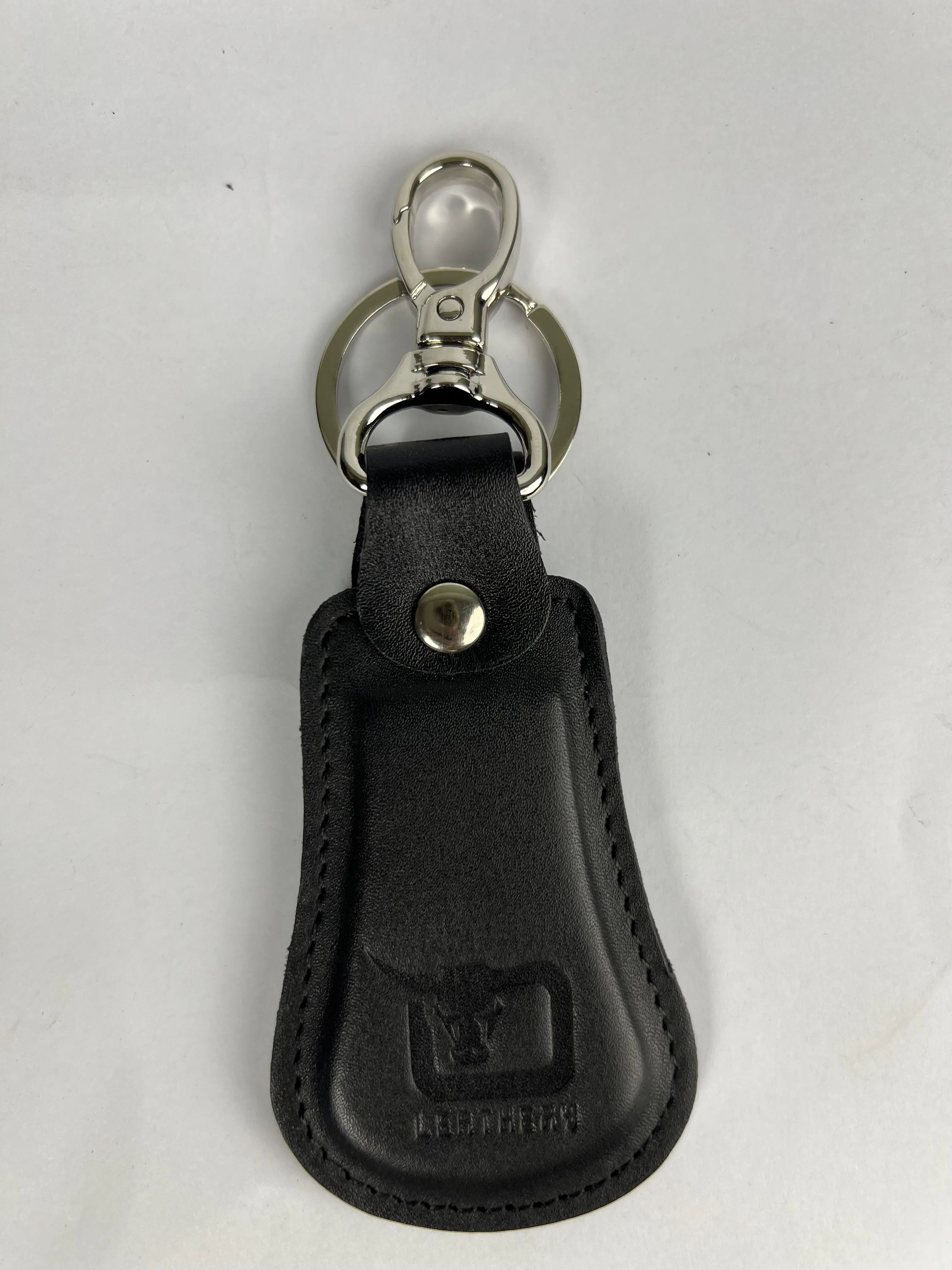 Leather keychain with swivel clasp in Jet Black | Leathery
