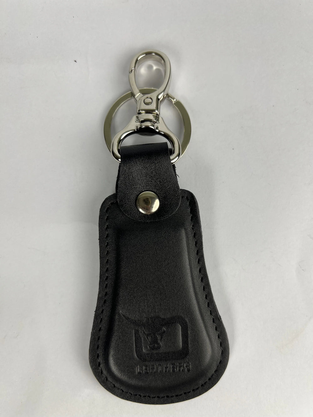 Leather keychain with swivel clasp in Jet Black | Leathery