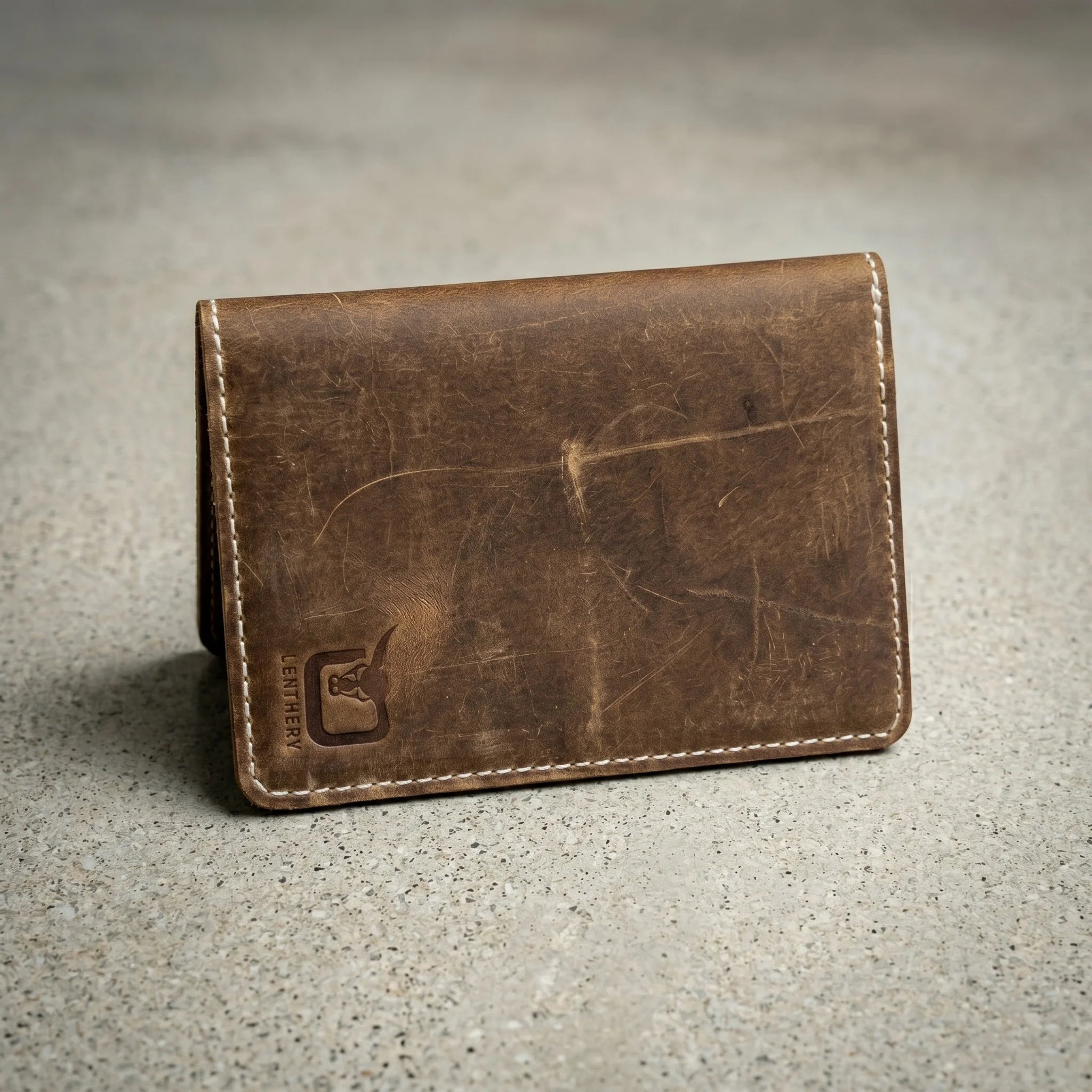 Leather passport cover wallet in Amber Saddle | Leathery