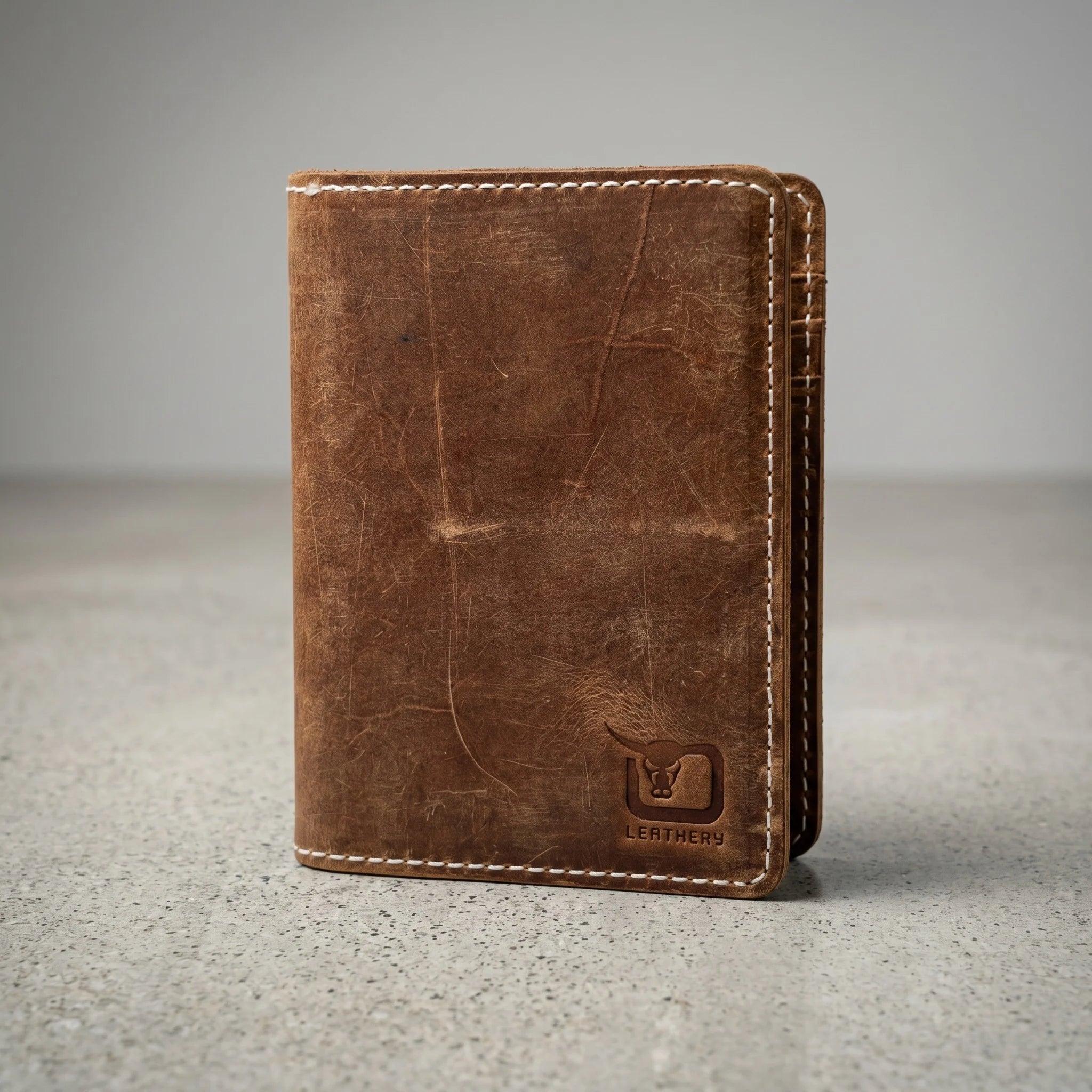 Leather passport cover wallet in Amber Saddle | Leathery
