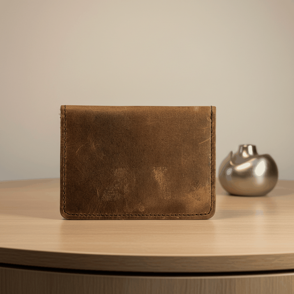 Rugged Wallet Leather Card Holder- Sleek Everyday Essential