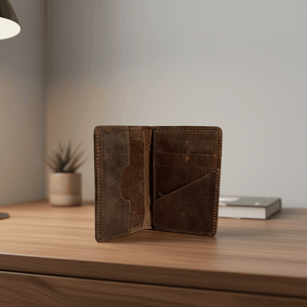 Rugged Wallet Leather Card Holder- Sleek Everyday Essential