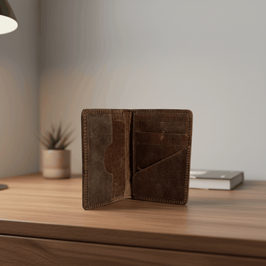 Rugged Wallet Leather Card Holder- Sleek Everyday Essential