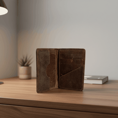 Rugged Wallet Leather Card Holder- Sleek Everyday Essential
