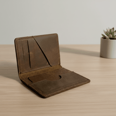 Rugged Wallet Leather Card Holder- Sleek Everyday Essential