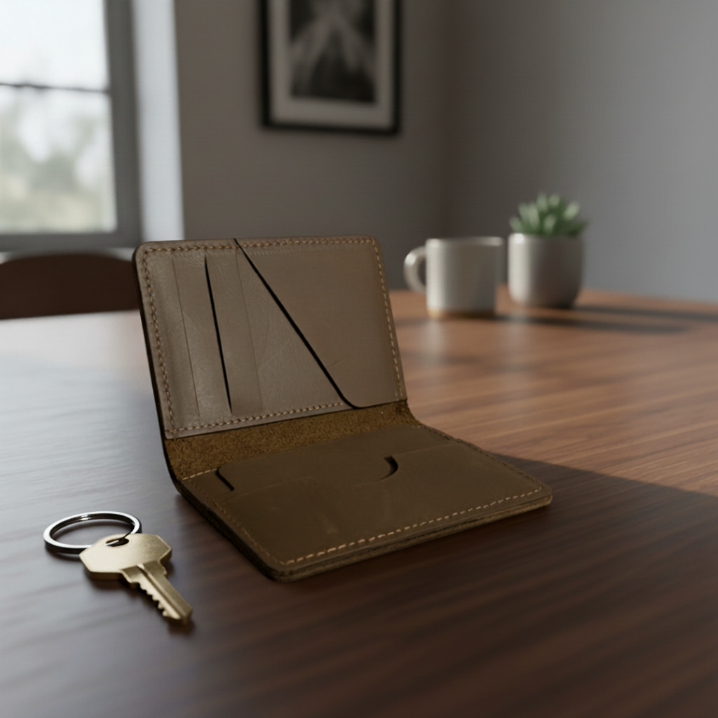 Rugged Wallet Leather Card Holder- Sleek Everyday Essential